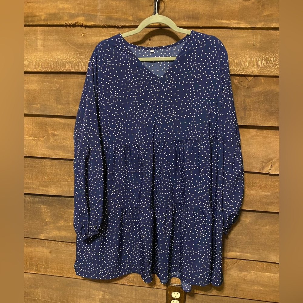 Navy Blue Polka Dot Dress